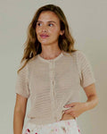 Tota Kortärmad Cardigan Dam Silver Mink | Smilebutiken - Freequent