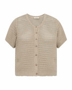 Tota Kortärmad Cardigan Dam Silver Mink | Smilebutiken - Freequent