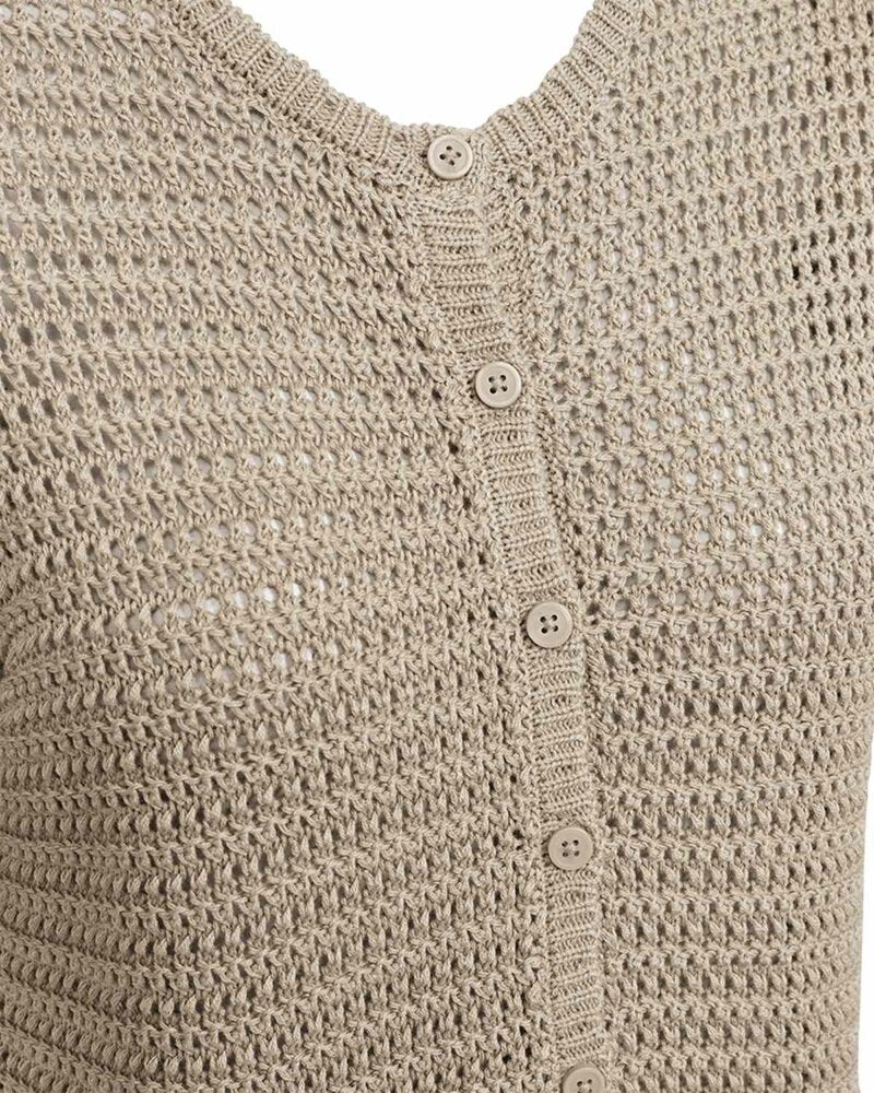 Tota Kortärmad Cardigan Dam Silver Mink | Smilebutiken - Freequent