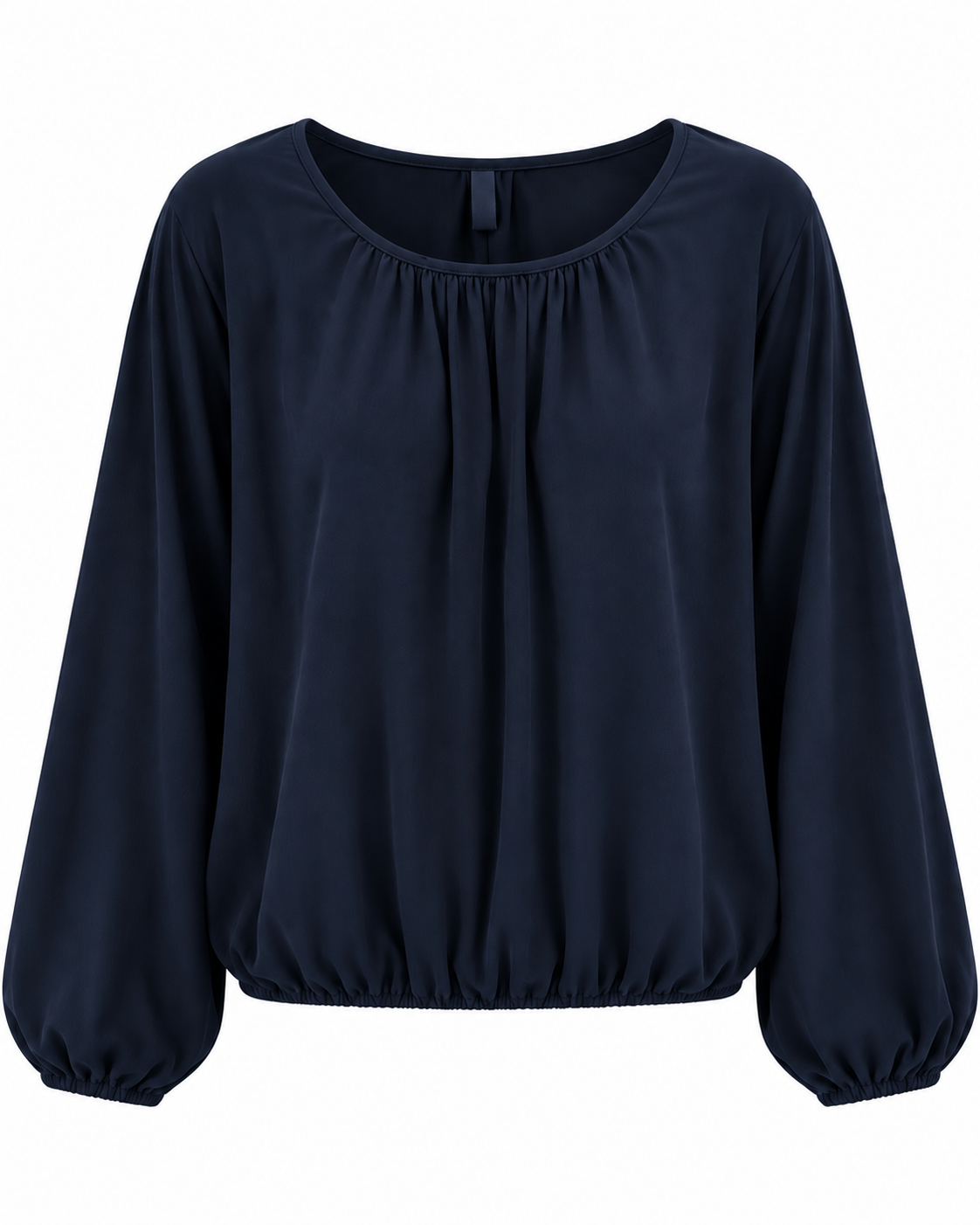 Tuva Blus med Ballongärm Dam Mörkblå Navy | Smilebutiken - Caramelle Fashion
