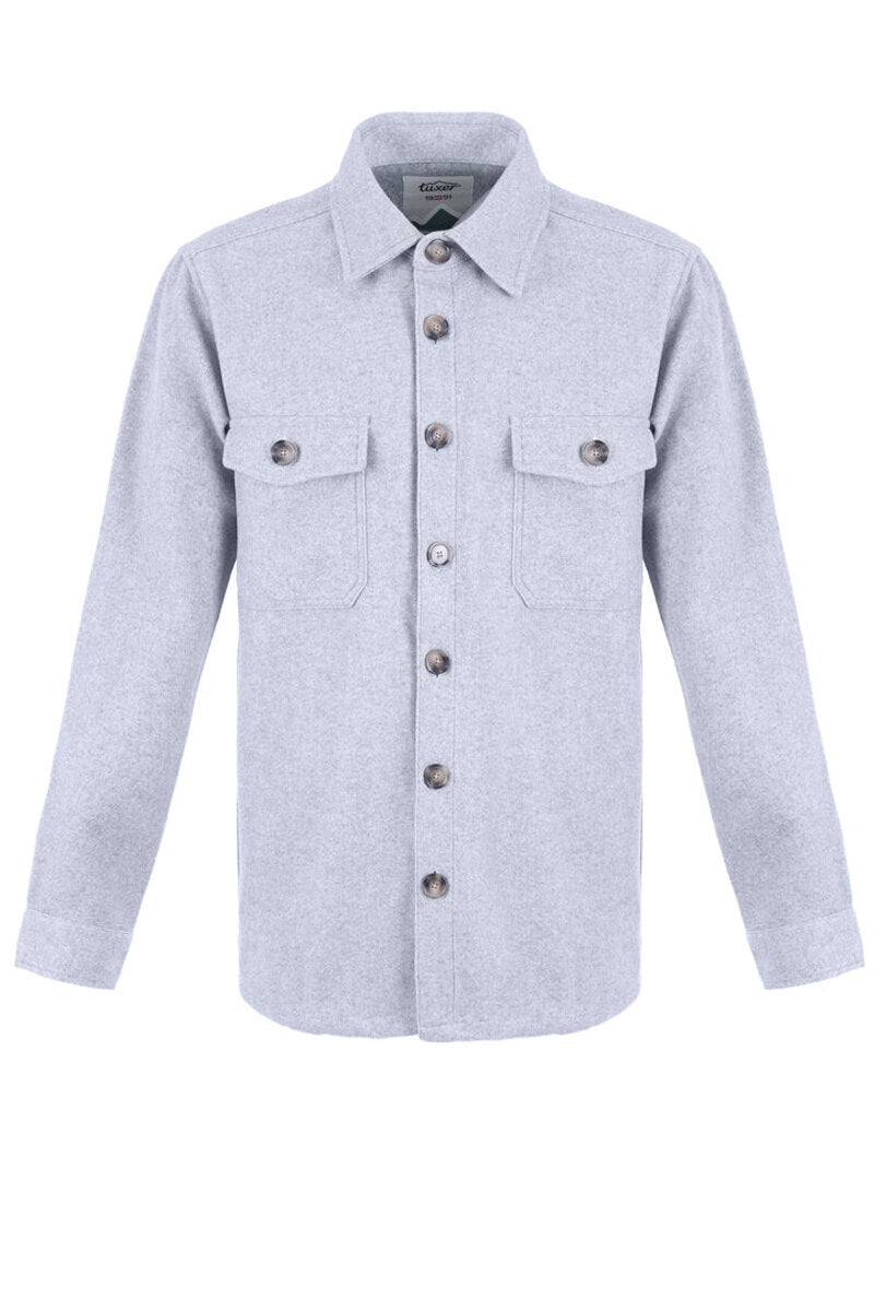 Crawford Overshirt Light Grey Tuxer