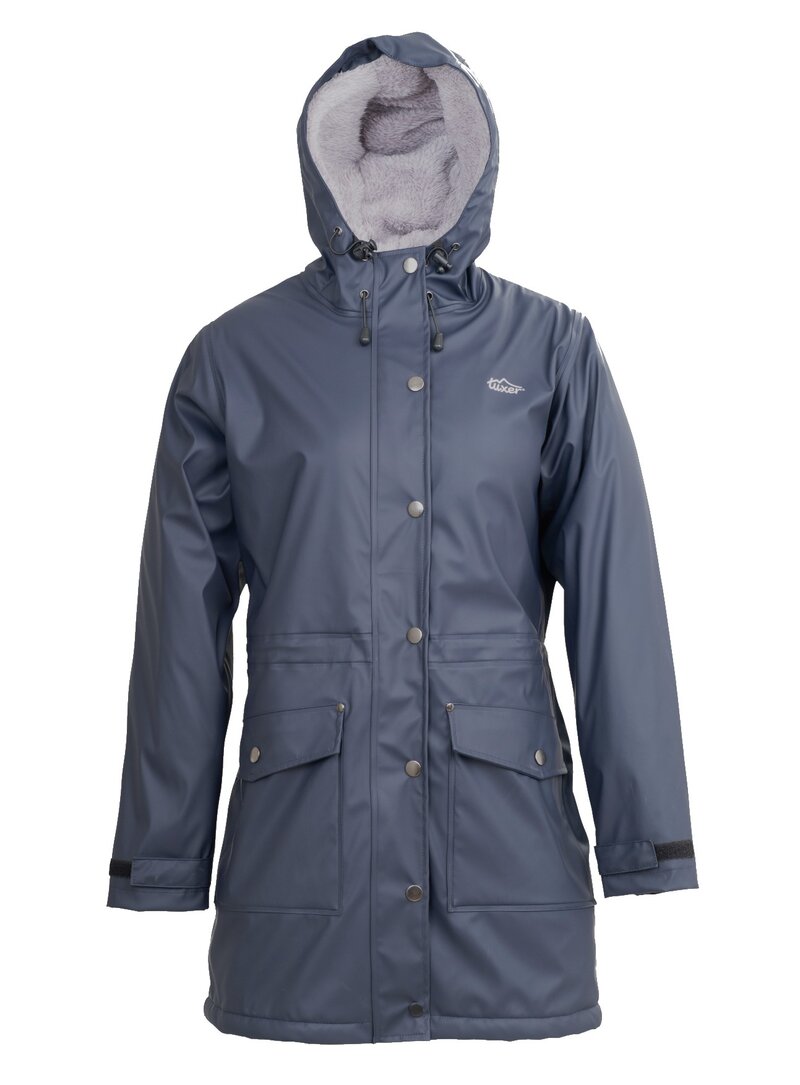 Elisa Fodrad Regnkappa Dam Navy - Tuxer