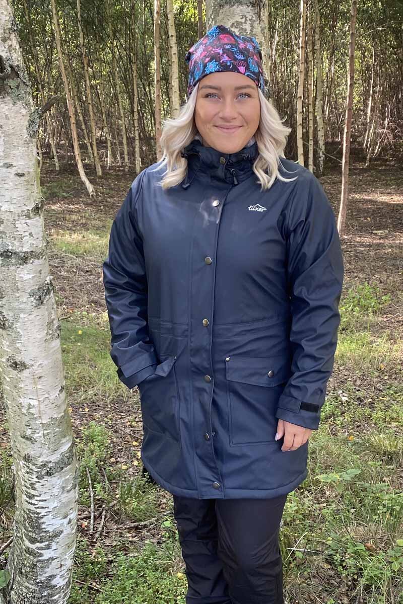 Tuxer Elisa Lined Raincoat Women Navy - Tuxer
