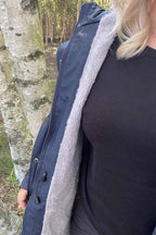 Elisa Fodrad Regnkappa Dam Navy - Tuxer