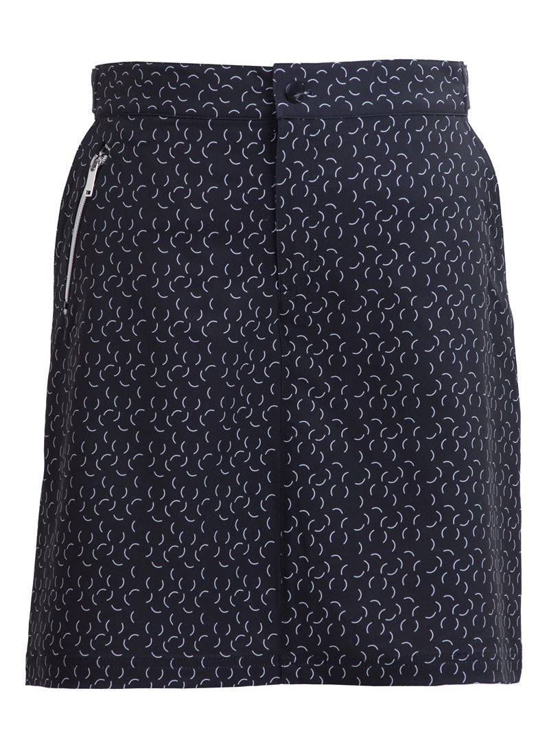 Hollie Stretch Skort Dam Black Print - Tuxer
