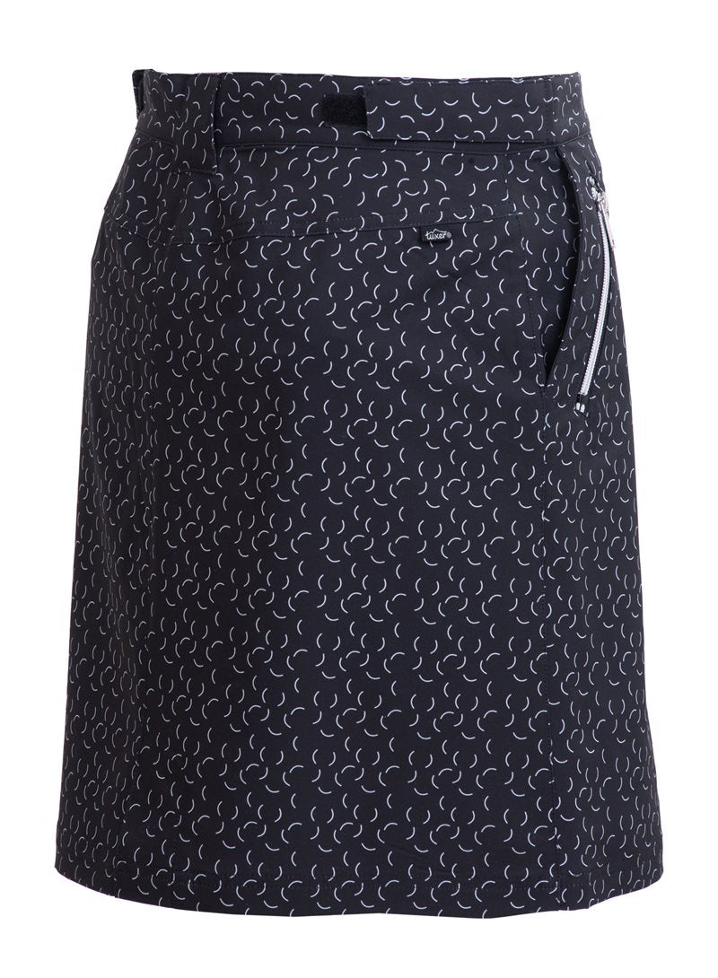 Hollie Stretch Skort Dam Black Print - Tuxer