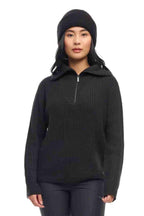 Mode Stickad Tröja med Zip Dam Black Twentyfour