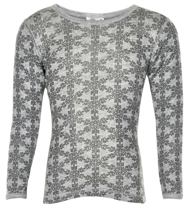 Merino Wool Jumper Grey Melange Baselayer Jumper Kids Celavi