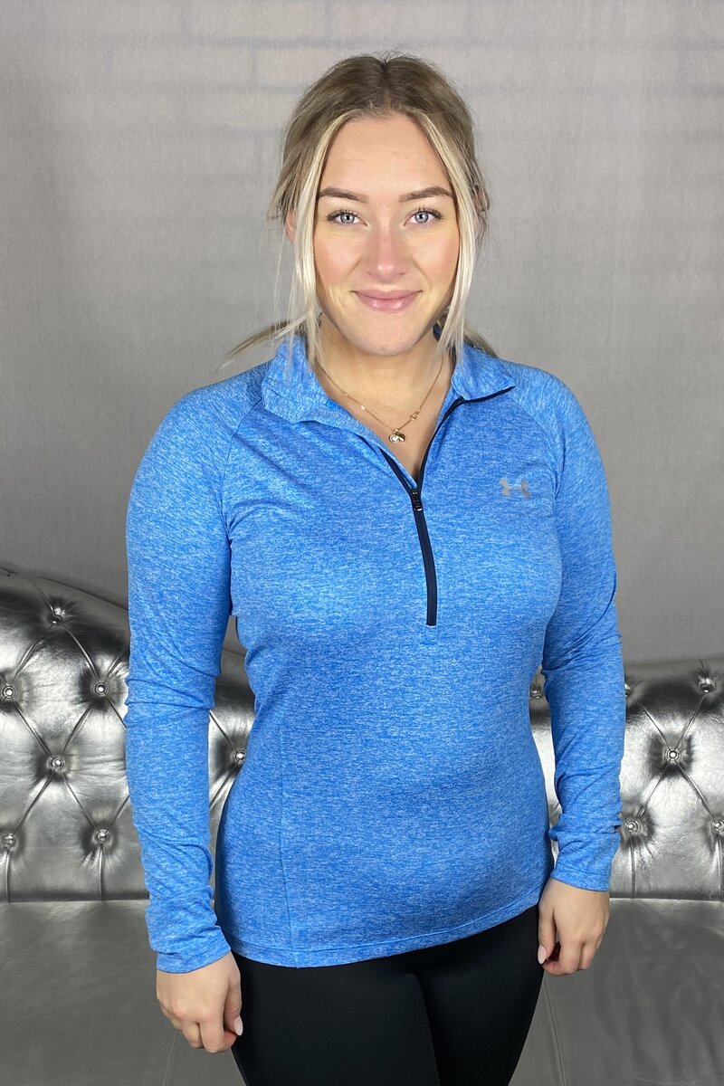 Funktionströja Halv-Zip Dam Blåmelerad - Under Armour