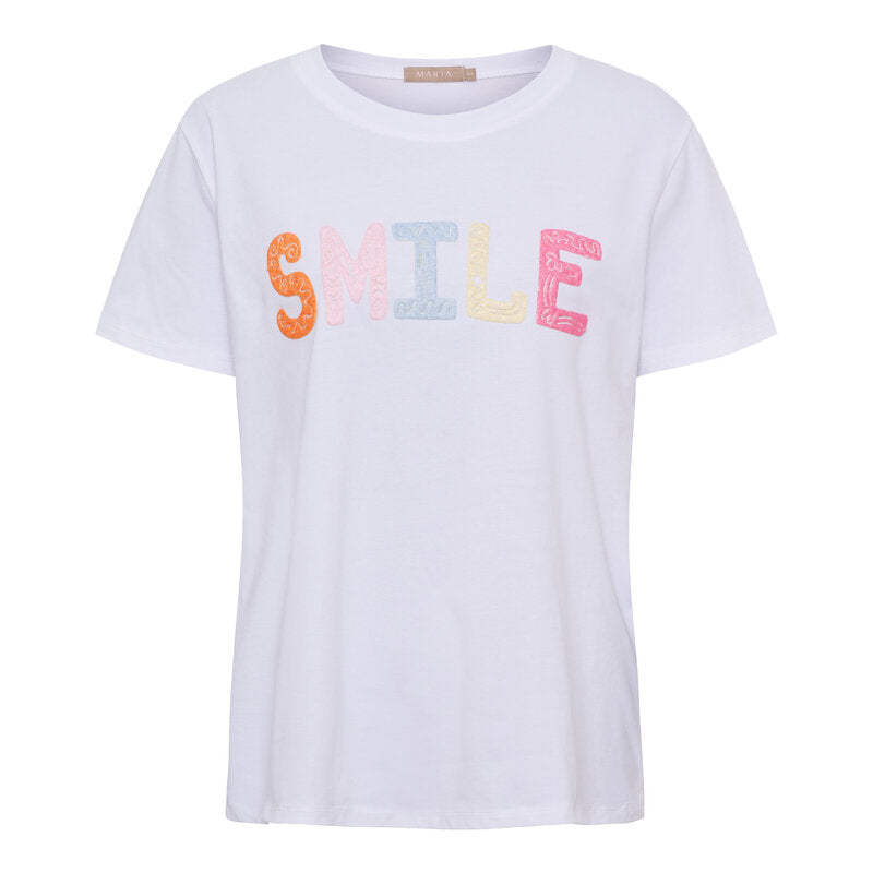 Vespera T-shirt Smile Women White Marta du Chateau | Smilebutiken - Marta du Chateau