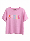 Vesperera T-shirt Smile Women Pink Marta du Chateau | Smilebutiken - Marta du Chateau