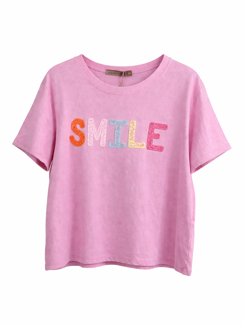 Vesperera T-shirt Smile Women Pink Marta du Chateau | Smilebutiken - Marta du Chateau