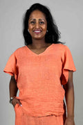 Vira Linnetopp Dam Orange | Smilebutiken - Camicia
