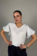 Vira Linnetopp Dam Vit | Smilebutiken - Camicia