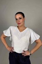 Vira Linen Top Women White | Smilebutiken - Camicia
