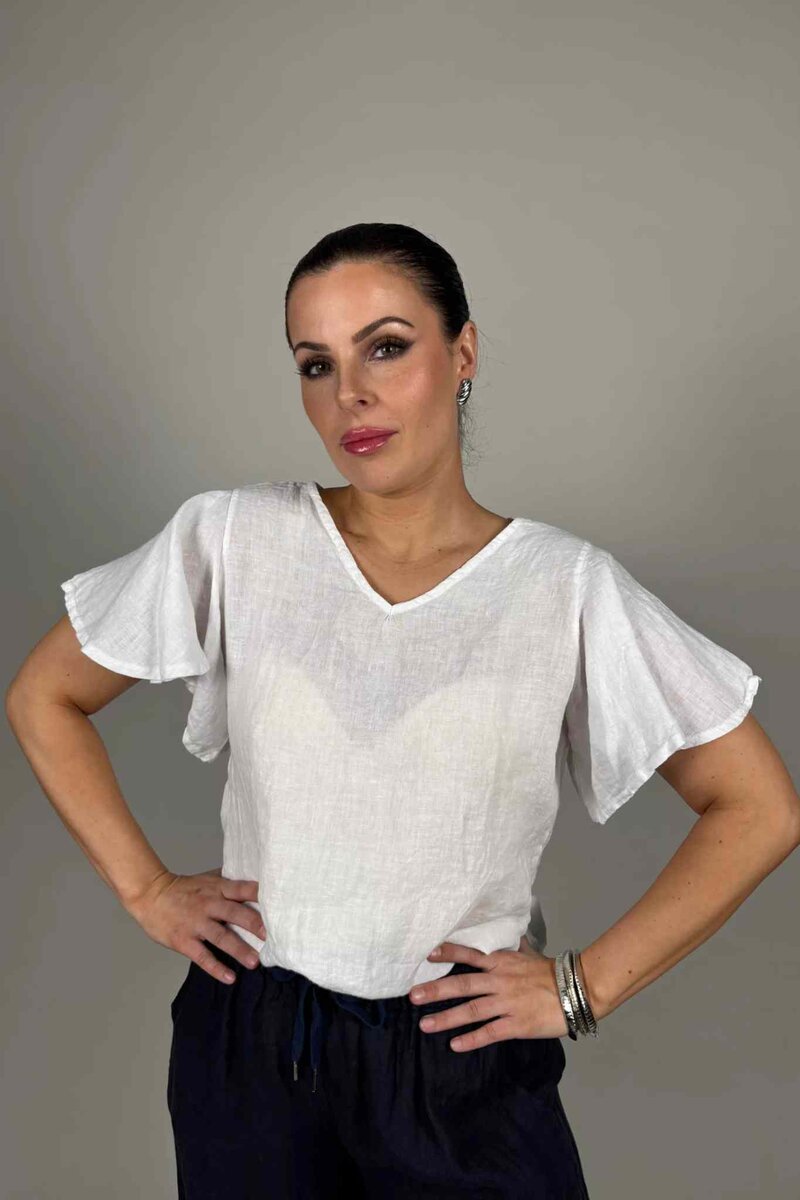 Vira Linen Top Women White | Smilebutiken - Camicia