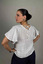 Vira Linen Top Women White | Smilebutiken - Camicia