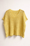 Virkad v-ringad topp dam Yellow- Germaine från Chica london | Smilebutiken - Caramelle Fashion