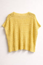 Virkad v-ringad topp dam Yellow- Germaine från Chica london | Smilebutiken - Caramelle Fashion