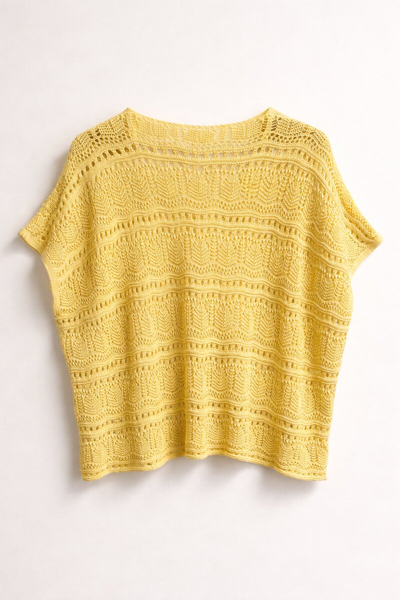 Virkad v-ringad topp dam Yellow- Germaine från Chica london | Smilebutiken - Caramelle Fashion