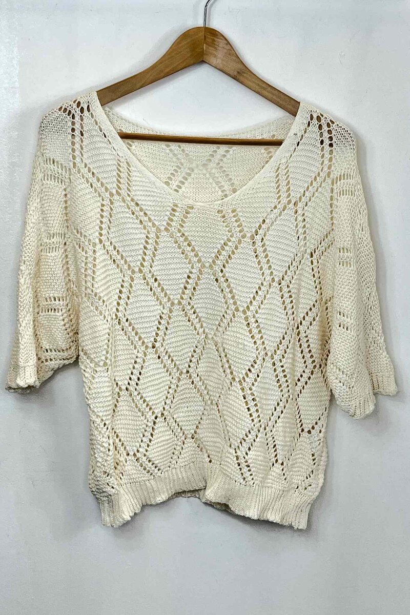 Adele Virkad Topp Dam Beige VIVICHY