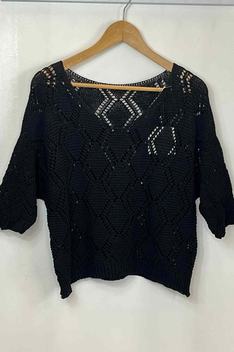 Adele Virkad Topp Dam Black VIVICHY