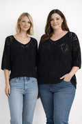 Adele Virkad Topp Dam Black VIVICHY