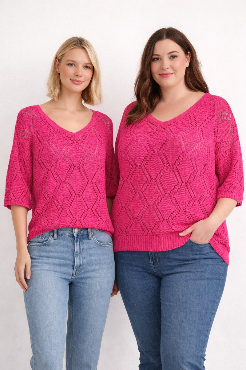 Adele Virkad Topp Dam Fuchsia VIVICHY