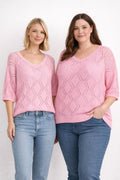 Adele Virkad Topp Dam Light Pink VIVICHY