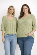 Adele Crocheted Top Women's Sage Green VIVICHY