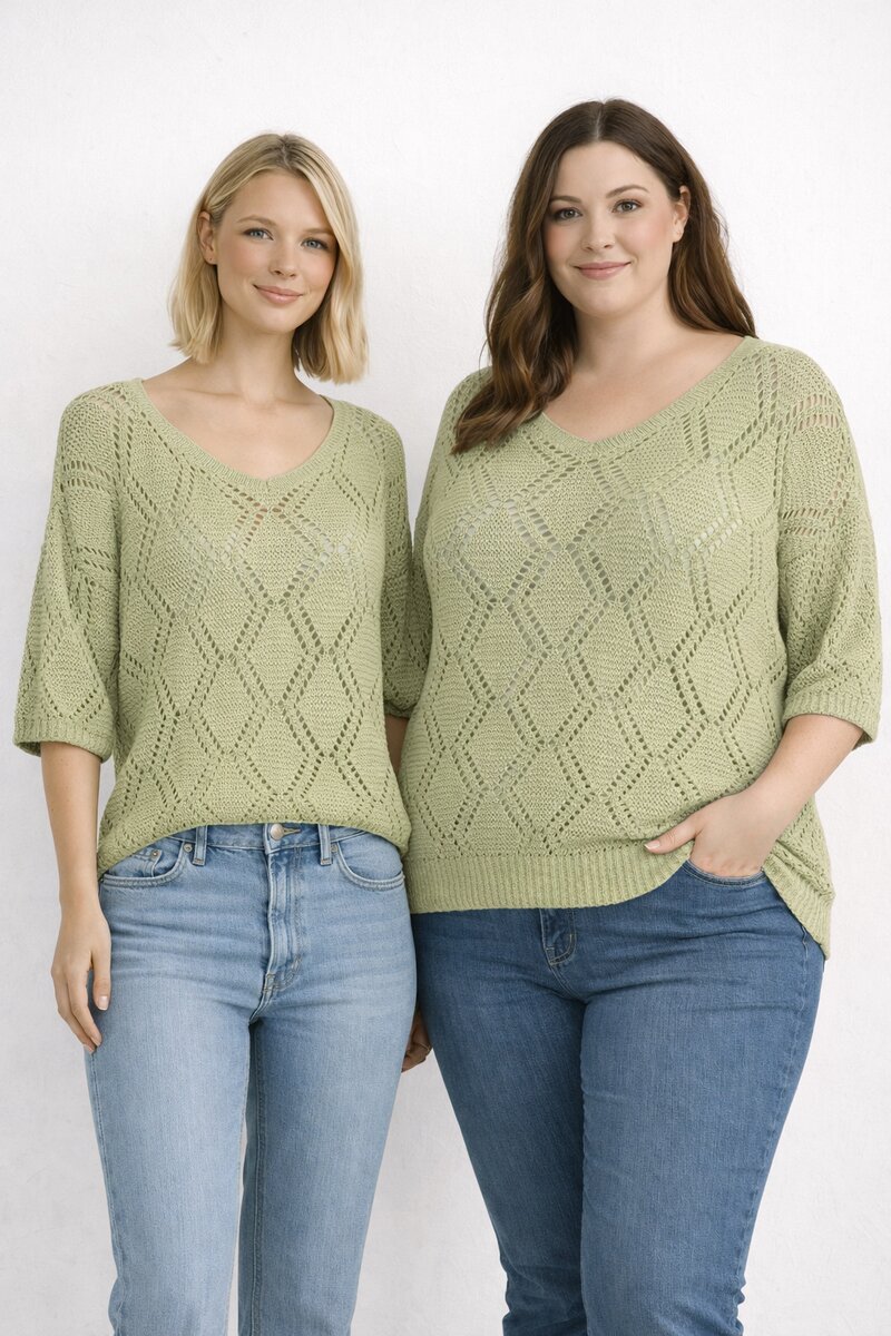 Adele Crocheted Top Women's Sage Green VIVICHY