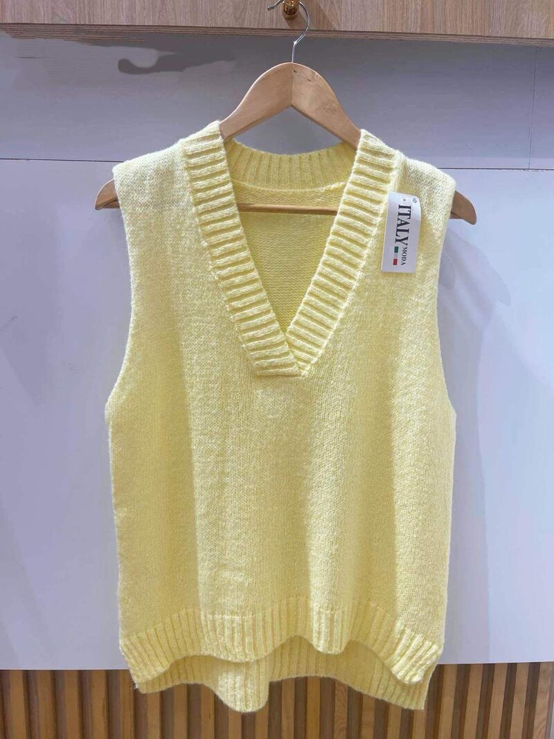 Alexis Knitted Vest Ladies Yellow VIVICHY
