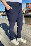 Andrea Ankle Pants Women Navy VIVICHY