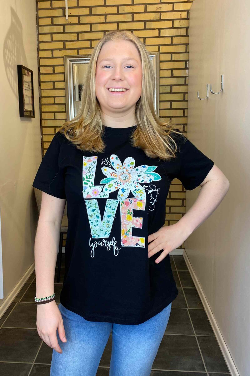 Bailey T-shirt Dam Love Black VIVICHY