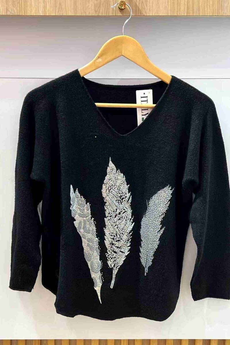 Charlie 2 V-Neck Sweater Ladies Black VIVICHY