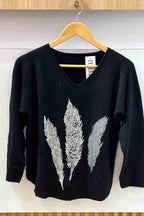 Charlie 2 V-Neck Sweater Ladies Black VIVICHY