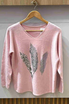 Charlie 2 V-Neck Sweater Ladies Light Pink VIVICHY