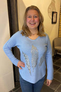 Charlie 2 V-Neck Sweater Women Sky Blue VIVICHY