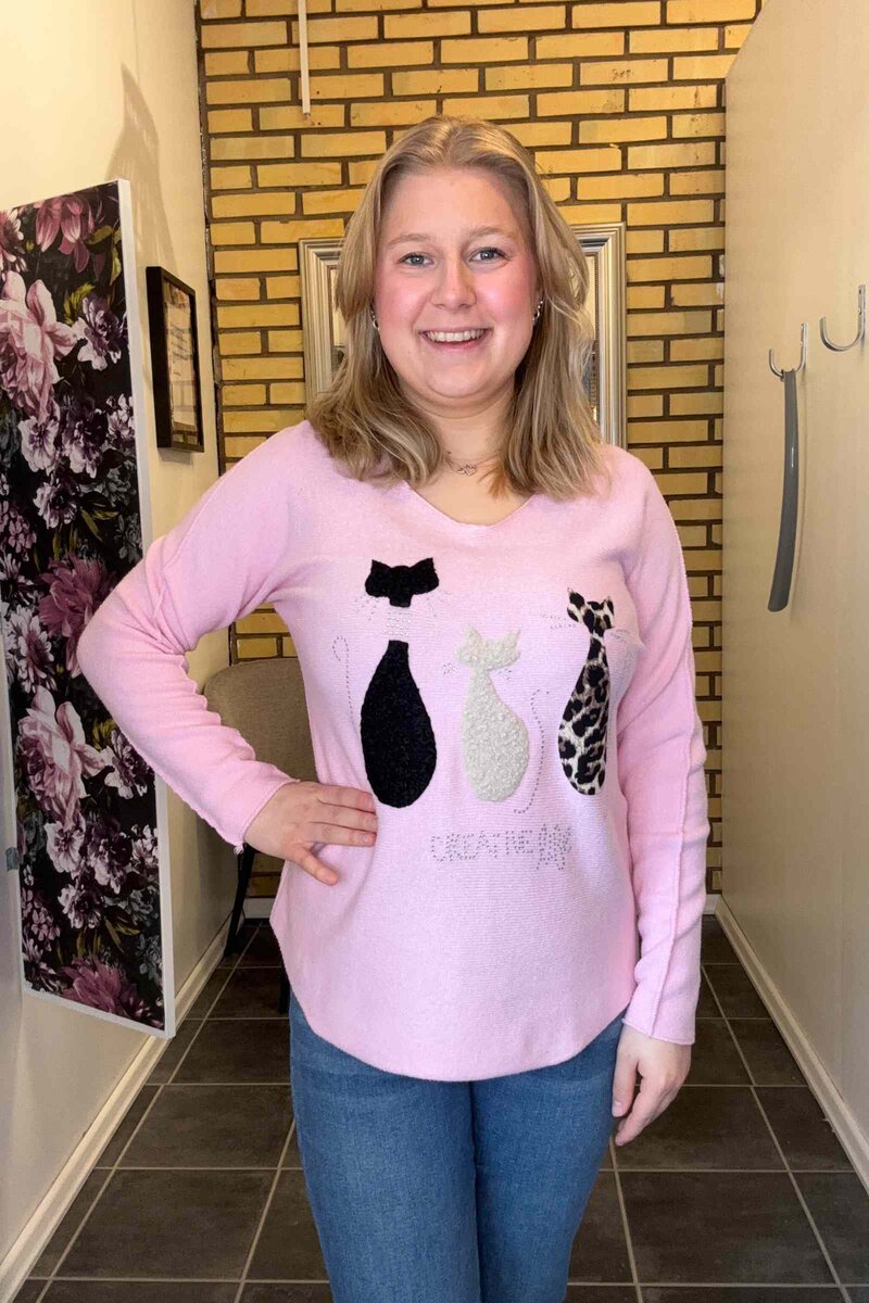 Mimmi V-neck Sweater Women Light Pink VIVICHY