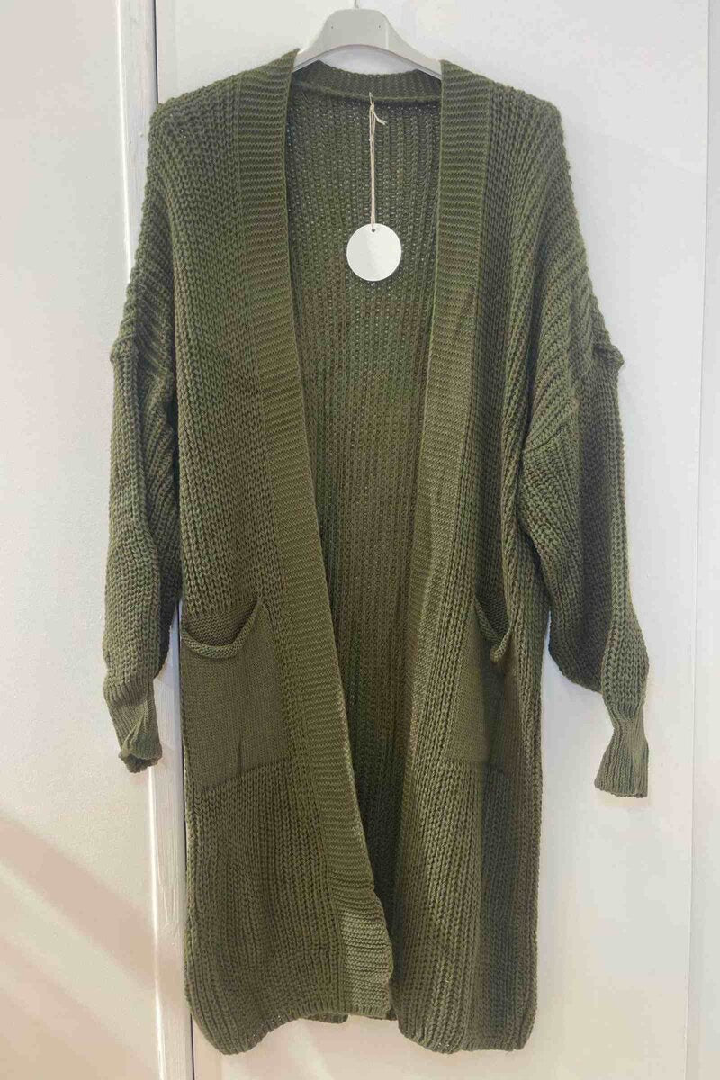 Vivichy Tove Knitted Long Cardigan Women Khaki - VIVICHY