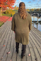 Vivichy Tove Knitted Long Cardigan Women Khaki - VIVICHY