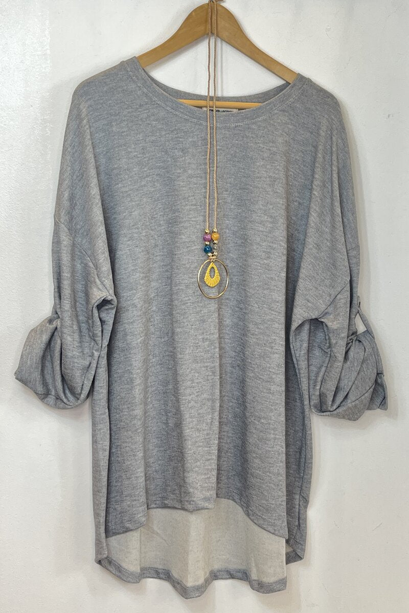 Vivichy Viola Women's Sweater Light Grey - VIVICHY