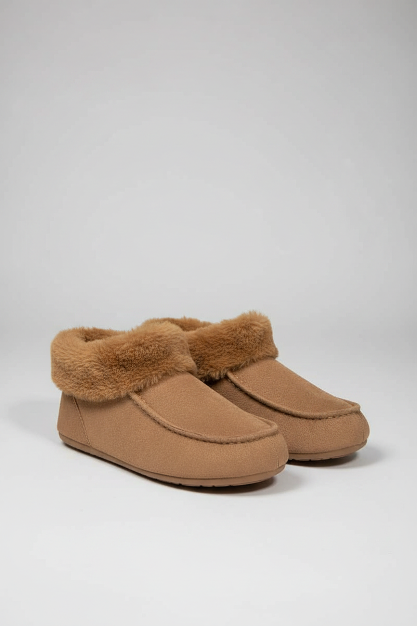 Fluffiga Pälstofflor Dam Brun Brown - Wänerstedt