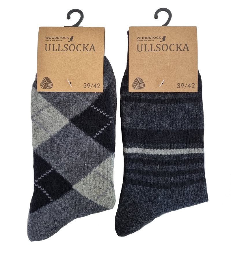 Ullsocka 1-pack Herr Rutig eller Randig - Wänerstedt