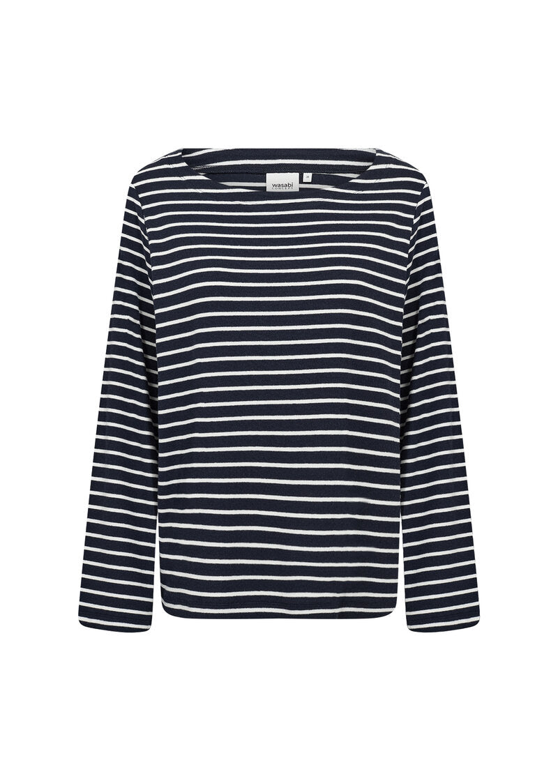 Sakar 2 Långärmad T-shirt Dam Navy Combi Wasabiconcept