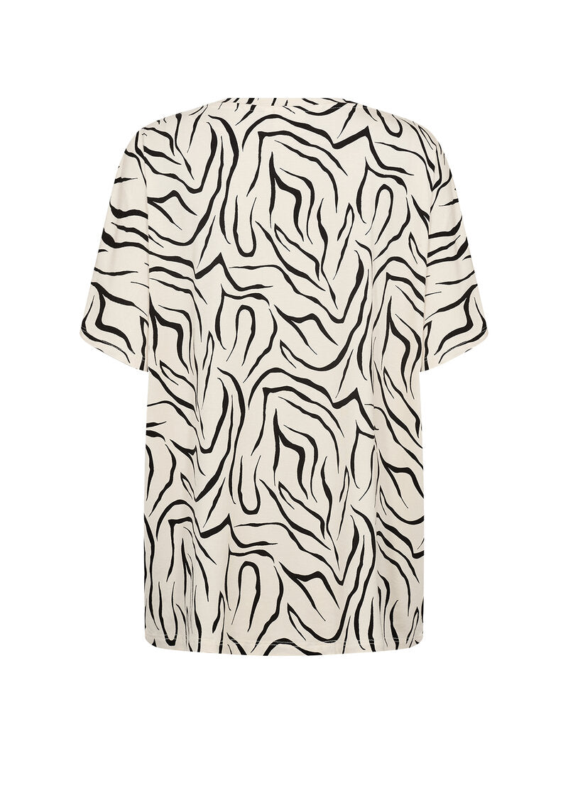 Saliha 4 T-shirt Dam Cream Combi Wasabiconcept