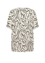 Saliha 4 T-shirt Dam Cream Combi Wasabiconcept