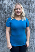 Emma Short-Sleeved T-Shirt Women Petroleum - Way of Sweden