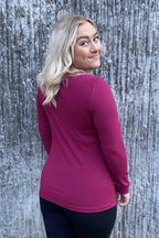 Emma Long-Sleeved T-Shirt Women Raspberry - Way of Sweden