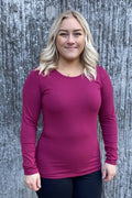 Emma Long-Sleeved T-Shirt Women Raspberry - Way of Sweden